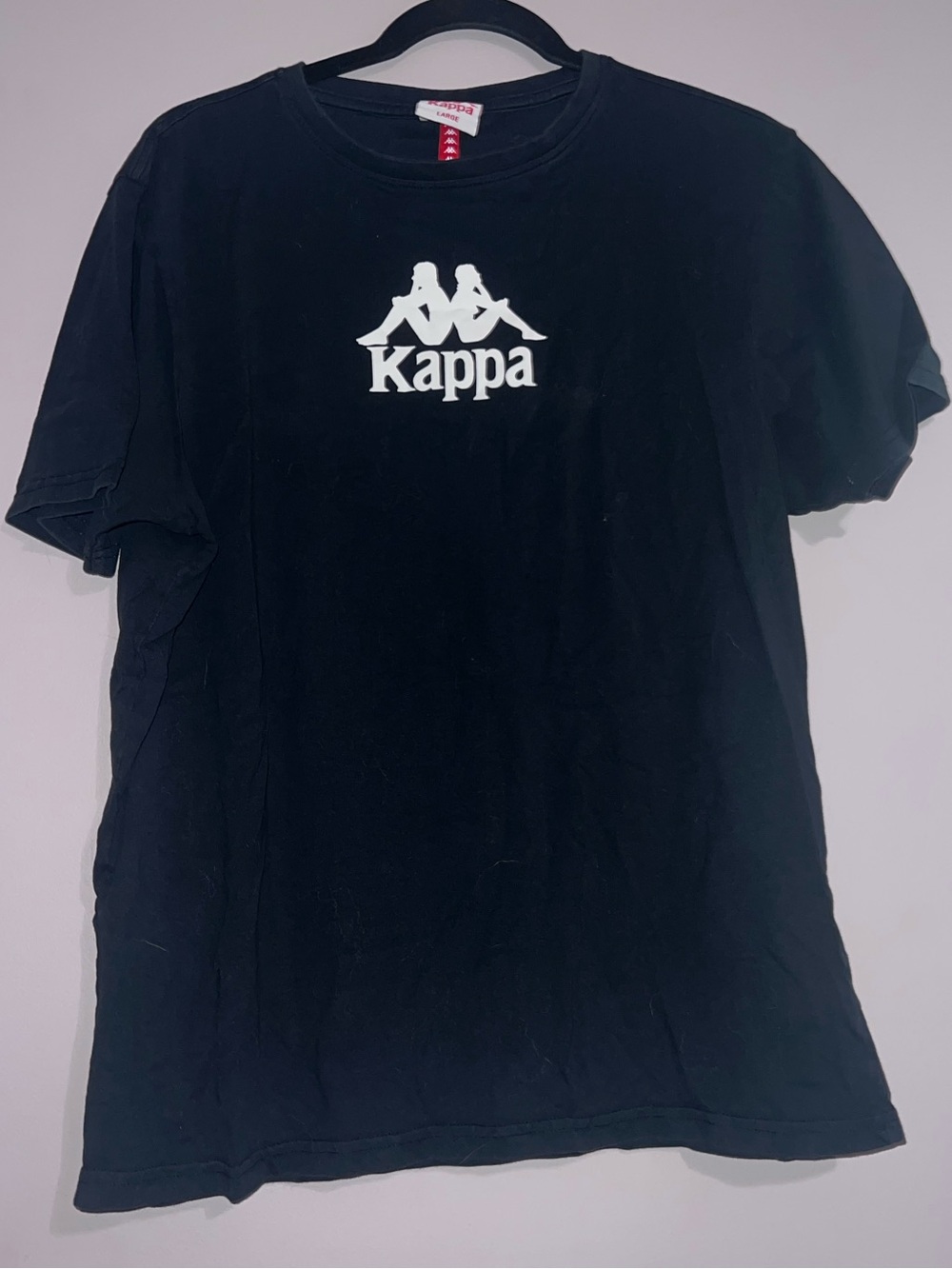 Like New Men’s Large Kappa Black Tee with White & Yellow Logo